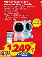NEUTRON AKILLI BEBEK KAMERASI MAVİ/PEMBE